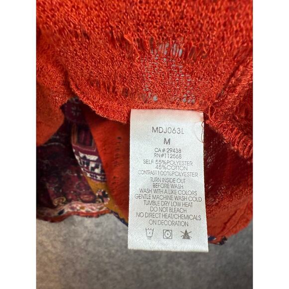 Miss Me Sequin Open Back Red Cardigan Flowy Breathable - Medium - Picture 7 of 10